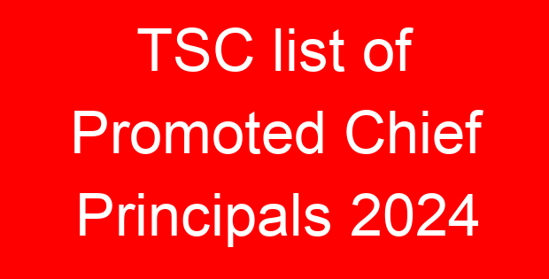 TSC list of Promoted Chief Principals 2024