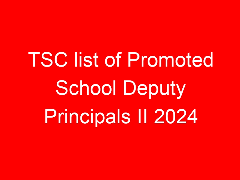 TSC list of Promoted School Deputy Principals II 2024