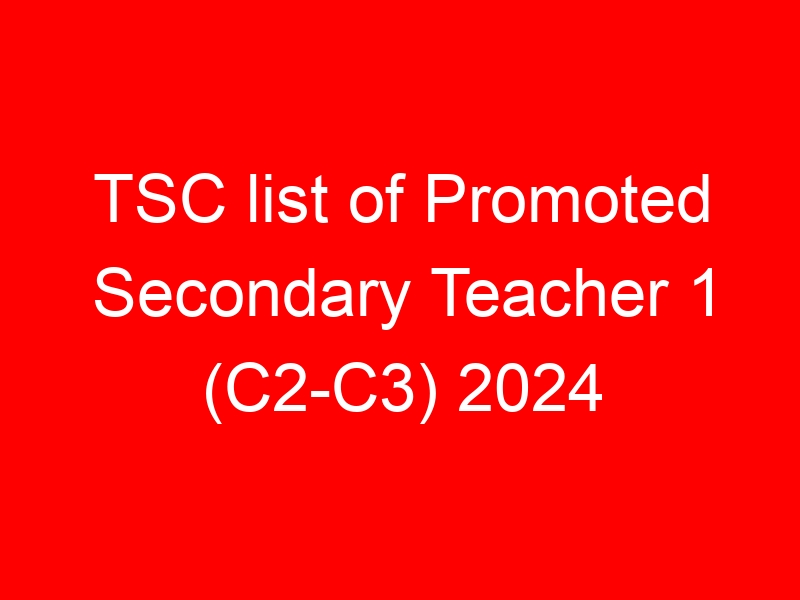 TSC list of Promoted Secondary Teacher 1 (C2-C3) 2024