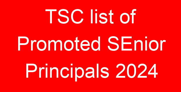 TSC list of Promoted SEnior Principals 2024