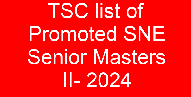TSC list of Promoted SNE Senior Masters II- 2024