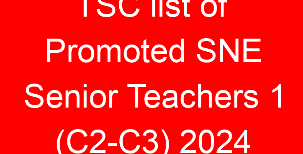 TSC list of Promoted SNE Senior Teachers 1 (C2-C3) 2024