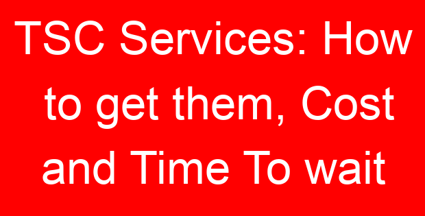 TSC Services: How to get them, Cost and Time To wait