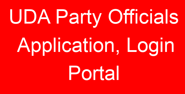 UDA Party Officials Application, Login Portal