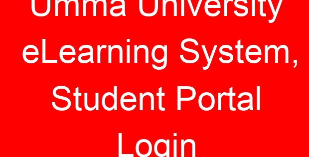 Umma University eLearning System, Student Portal Login
