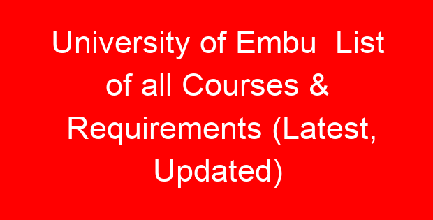 University of Embu List of all Courses & Requirements (Latest, Updated)