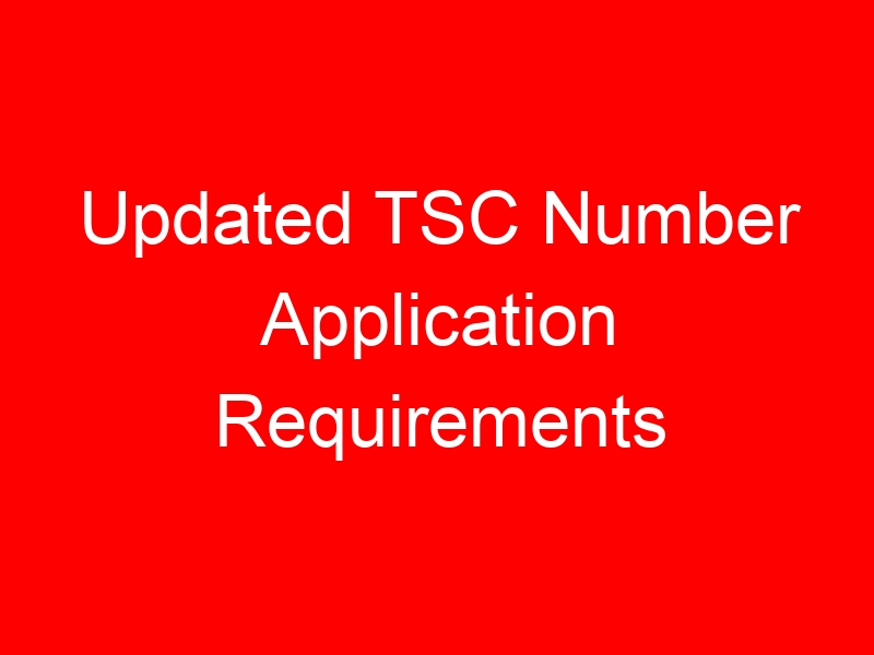 Updated TSC Number Application Requirements
