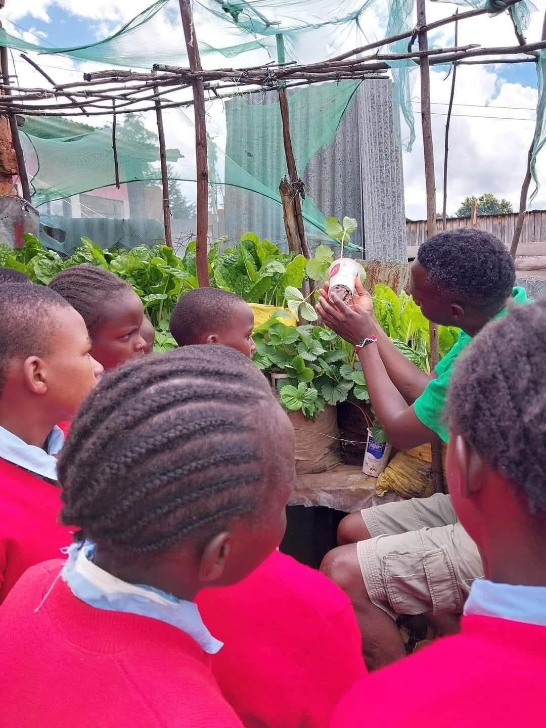 Mr Orina involving his learners in the greening project.