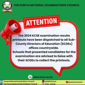 KCSE 2024 Result slips and printouts