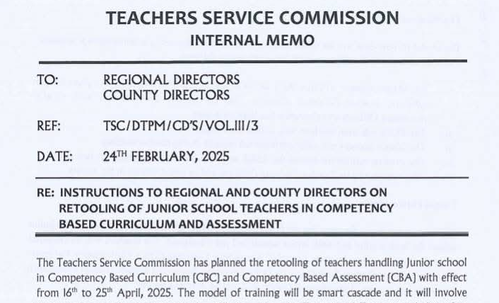 JSS retooling memo 2025 by TSC