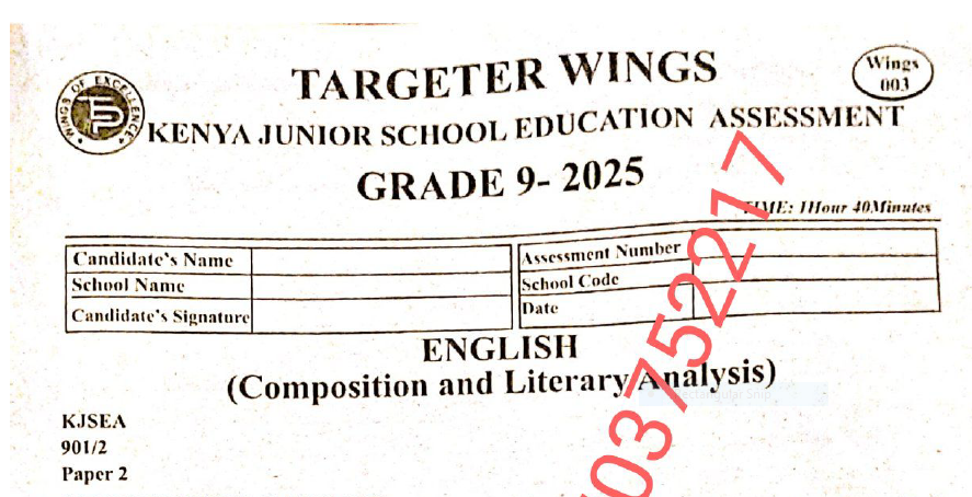 KJSEA Grade 9 Free CBC exams Plus Marking schemes