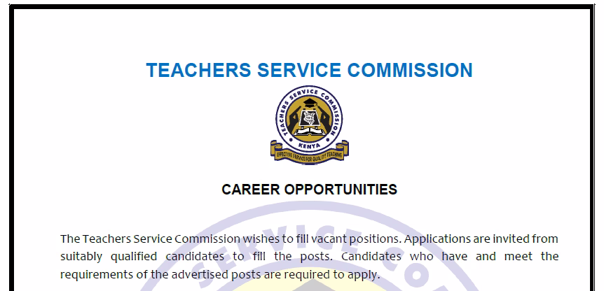 Advertised TSC Secretariat Vacancies {Full Details}
