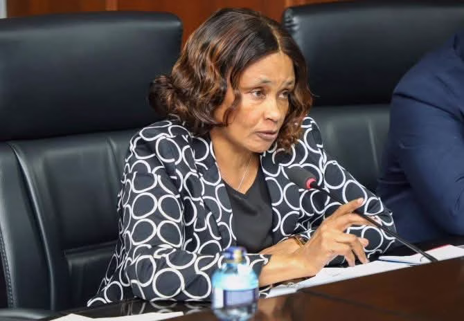 Acting TSC CEO Eveleen Mitei when she recently appeared before the Parliamentary Education Committee. Photo/File.