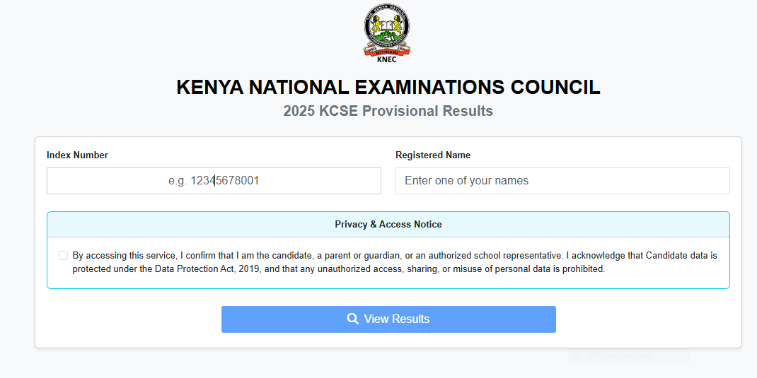 KCSE 2025 Results Checking Online Portal