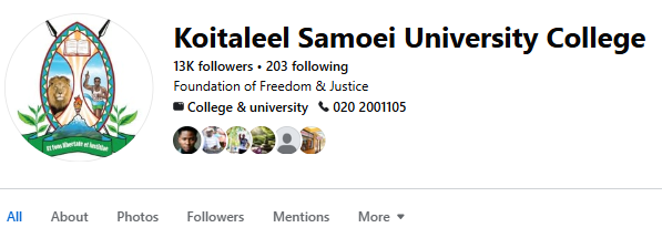 KOITALEEL SAMOEI UNIVERSITY COLLEGE- COURSES, FEES & PROSPECTUS FOR 2026/ 2027