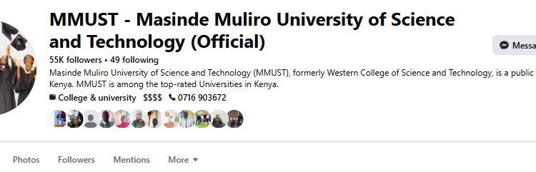 MASINDE MULIRO UNIVERSITY OF SCIENCE & TECHNOLOGY- COURSES, FEES & PROSPECTUS FOR 2026/ 2027