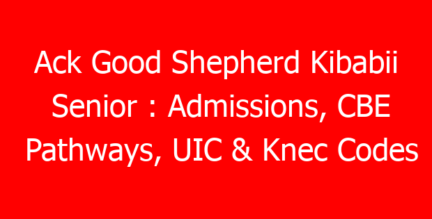 Ack Good Shepherd Kibabii Senior : Admissions, CBE Pathways, UIC & Knec Codes