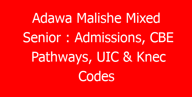 Adawa Malishe Mixed Senior : Admissions, CBE Pathways, UIC & Knec Codes