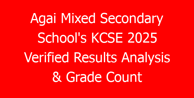 Agai Mixed Secondary School’s KCSE 2025 Verified Results Analysis & Grade Count