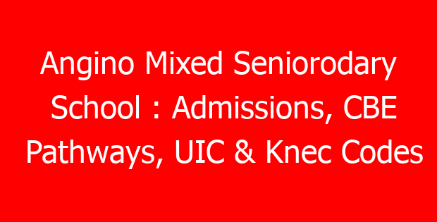 Angino Mixed Seniorodary School : Admissions, CBE Pathways, UIC & Knec Codes