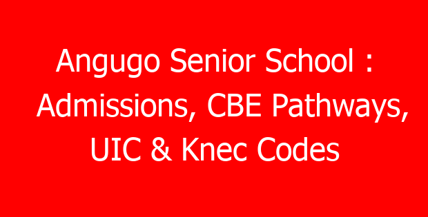 Angugo Senior School : Admissions, CBE Pathways, UIC & Knec Codes