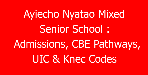 Ayiecho Nyatao Mixed Senior School : Admissions, CBE Pathways, UIC & Knec Codes