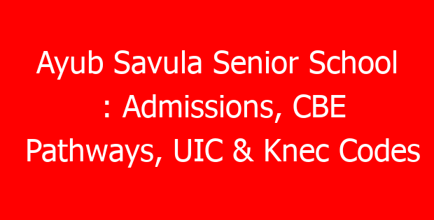 Ayub Savula Senior School : Admissions, CBE Pathways, UIC & Knec Codes