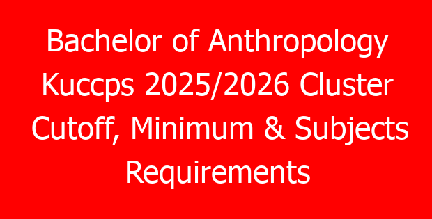 Bachelor of Anthropology Kuccps 2025/2026 Cluster Cutoff, Minimum & Subjects Requirements