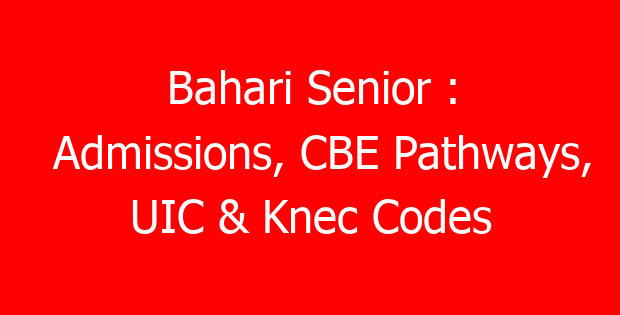 Bahari Senior : Admissions, CBE Pathways, UIC & Knec Codes