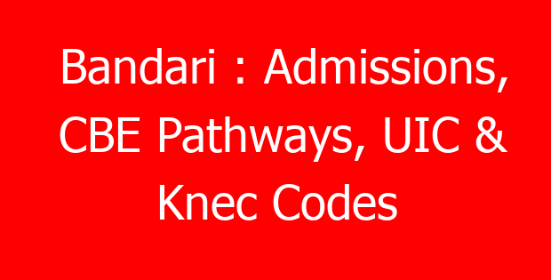 Bandari : Admissions, CBE Pathways, UIC & Knec Codes