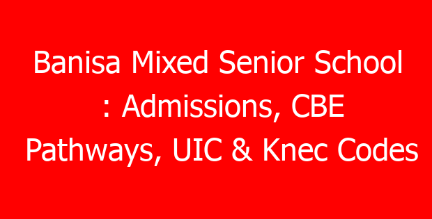 Banisa Mixed Senior School : Admissions, CBE Pathways, UIC & Knec Codes