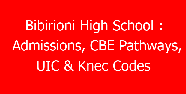 Bibirioni High School : Admissions, CBE Pathways, UIC & Knec Codes