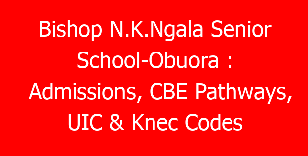 Bishop N.K.Ngala Senior School-Obuora : Admissions, CBE Pathways, UIC & Knec Codes