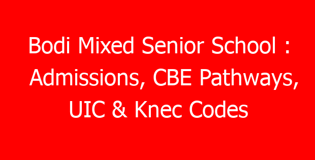 Bodi Mixed Senior School : Admissions, CBE Pathways, UIC & Knec Codes