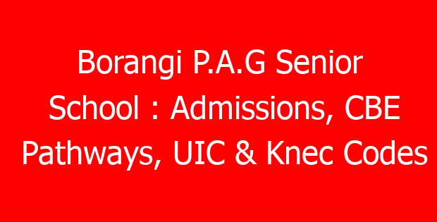 Borangi P.A.G Senior School : Admissions, CBE Pathways, UIC & Knec Codes