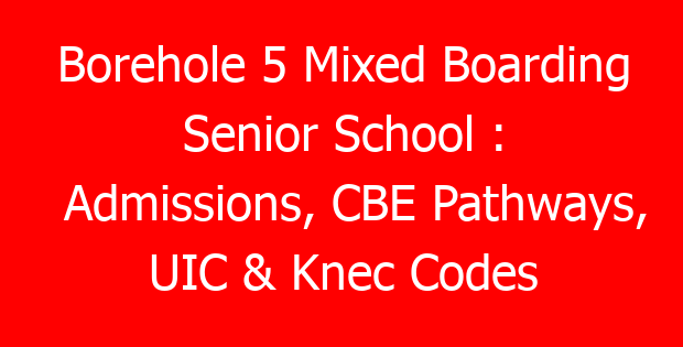 Borehole 5 Mixed Boarding Senior School : Admissions, CBE Pathways, UIC & Knec Codes