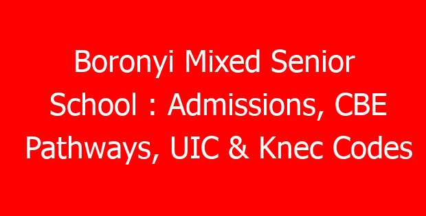 Boronyi Mixed Senior School : Admissions, CBE Pathways, UIC & Knec Codes