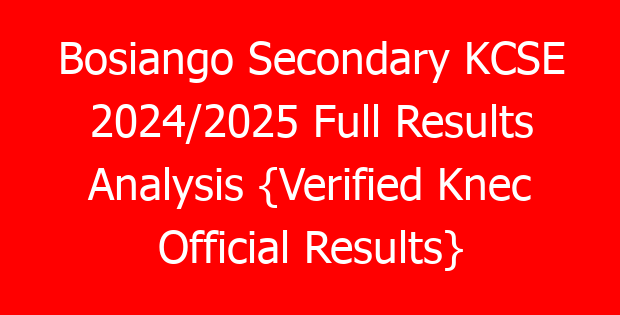 Bosiango Secondary KCSE 2024/2025 Full Results Analysis {Verified Knec Official Results}