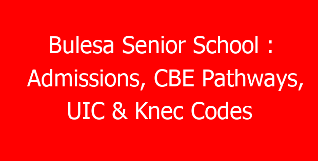 Bulesa Senior School : Admissions, CBE Pathways, UIC & Knec Codes