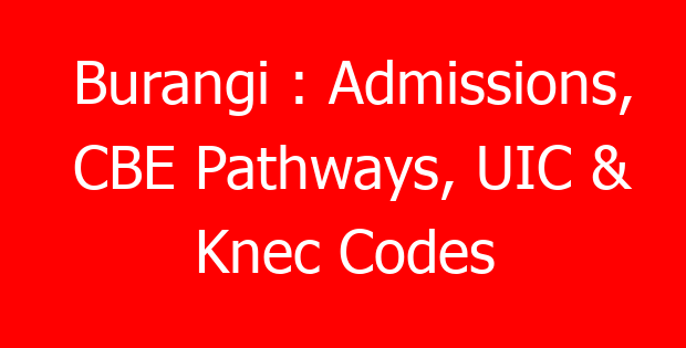 Burangi : Admissions, CBE Pathways, UIC & Knec Codes