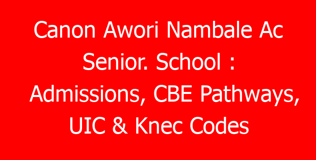 Canon Awori Nambale Ac Senior. School : Admissions, CBE Pathways, UIC & Knec Codes