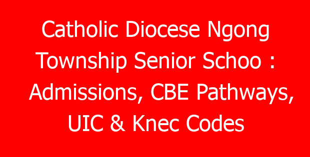 Catholic Diocese Ngong Township Senior Schoo : Admissions, CBE Pathways, UIC & Knec Codes