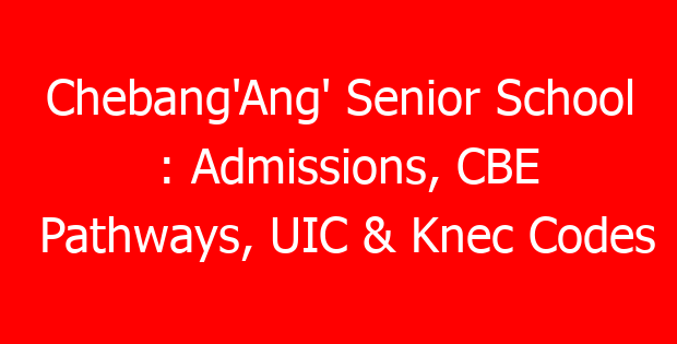 Chebang’Ang’ Senior School : Admissions, CBE Pathways, UIC & Knec Codes