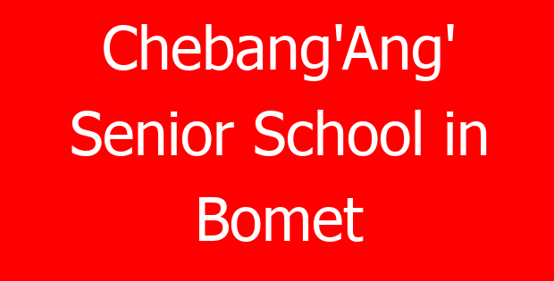 Chebang’Ang’ Senior School in Bomet