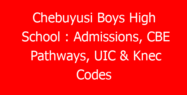 Chebuyusi Boys High School : Admissions, CBE Pathways, UIC & Knec Codes
