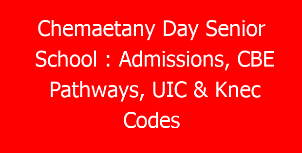 Chemaetany Day Senior School : Admissions, CBE Pathways, UIC & Knec Codes