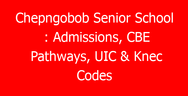 Chepngobob Senior School : Admissions, CBE Pathways, UIC & Knec Codes