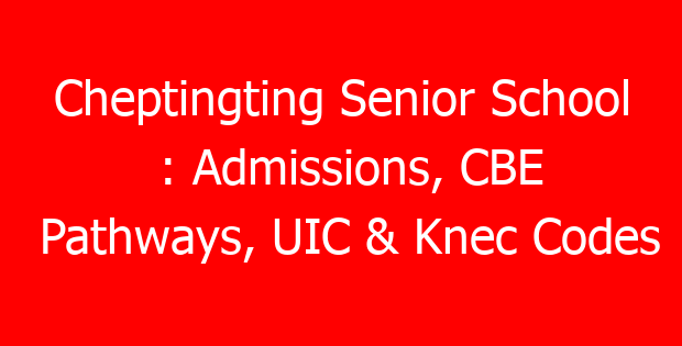 Cheptingting Senior School : Admissions, CBE Pathways, UIC & Knec Codes