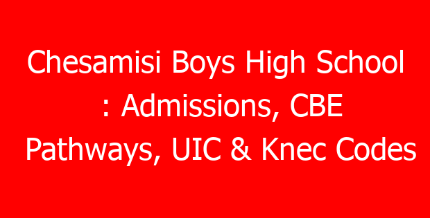 Chesamisi Boys High School : Admissions, CBE Pathways, UIC & Knec Codes