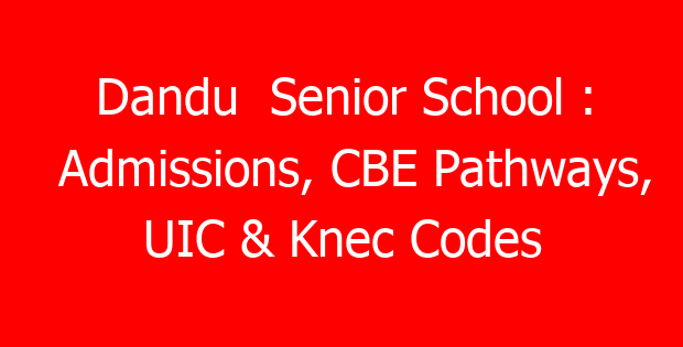 Dandu Senior School : Admissions, CBE Pathways, UIC & Knec Codes